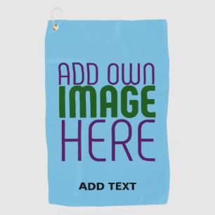 MODERN EDITABLE SWAG SKY BLUE IMAGE TEXT TEMPLATE GOLF TOWEL
