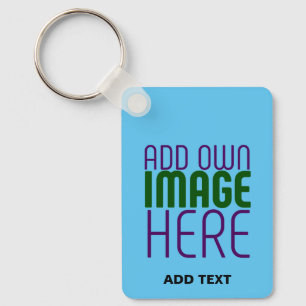 MODERN EDITABLE SWAG SKY BLUE IMAGE TEXT TEMPLATE KEYCHAIN