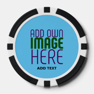 MODERN EDITABLE SWAG SKY BLUE IMAGE TEXT TEMPLATE POKER CHIPS
