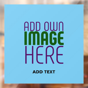 MODERN EDITABLE SWAG SKY BLUE IMAGE TEXT TEMPLATE WINDOW CLING