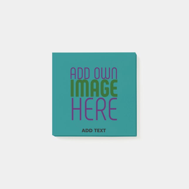 MODERN EDITABLE TEAL GREEN IMAGE TEXT TEMPLATE POST-IT NOTES (Front)