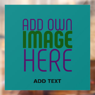 MODERN EDITABLE TEAL GREEN IMAGE TEXT TEMPLATE WINDOW CLING