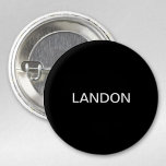 Modern Editable Text | Black & White 1 Inch Round Button<br><div class="desc">Editable Minimalist look,  edit as you like!</div>