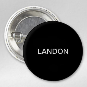 Modern Editable Text   Black & White 1 Inch Round Button
