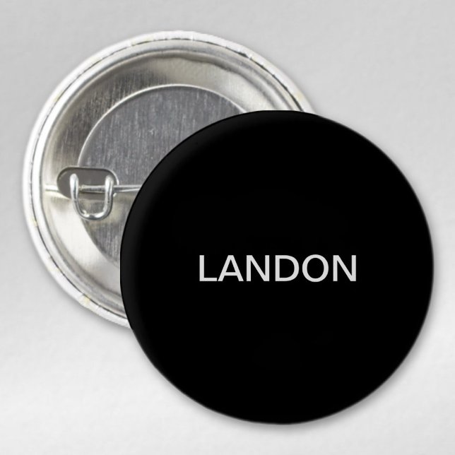 Modern Editable Text | Black & White 1 Inch Round Button (Creator Uploaded)