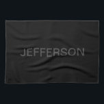 Modern Editable Text | Dark Grey & Black Kitchen Towel<br><div class="desc">Editable Minimalist look,  edit as you like!</div>