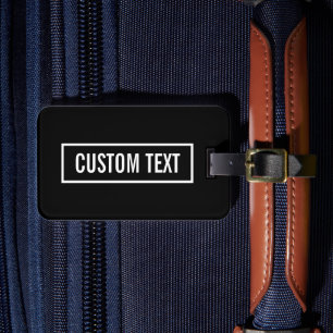 Modern Editable Text in White Logo Style Frame Luggage Tag