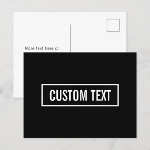 Modern Editable Text in White Logo Style Frame Postcard