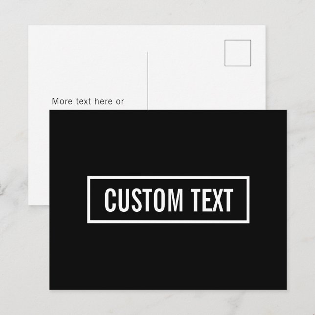 Modern Editable Text in White Logo Style Frame Postcard (Front/Back)