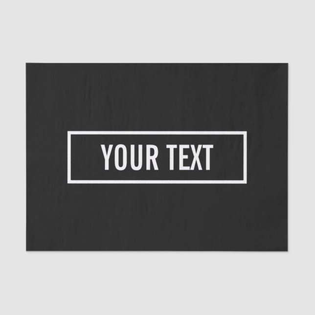 Modern Editable Text in White Logo Style Frame Tissue Paper (Front)