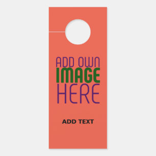 MODERN EDITABLE TOMATO RED IMAGE TEXT TEMPLATE DOOR HANGER