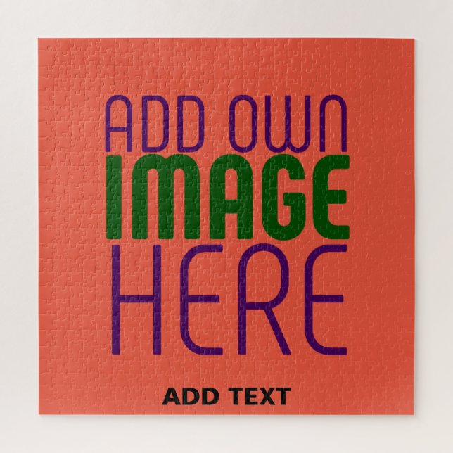 MODERN EDITABLE TOMATO RED IMAGE TEXT TEMPLATE JIGSAW PUZZLE (Vertical)