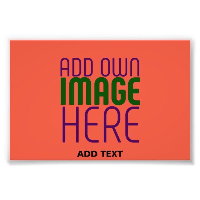 MODERN EDITABLE TOMATO RED IMAGE TEXT TEMPLATE PHOTO PRINT (Front)