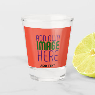 MODERN EDITABLE TOMATO RED IMAGE TEXT TEMPLATE SHOT GLASS