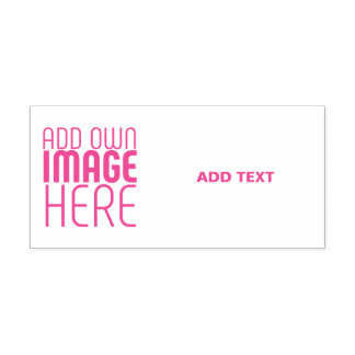 MODERN EDITABLE WHITE IMAGE TEXT TEMPLATE FUSCHIA SELF-INKING STAMP