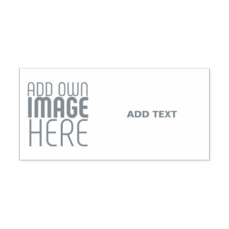 MODERN EDITABLE WHITE IMAGE TEXT TEMPLATE GREY SELF-INKING STAMP