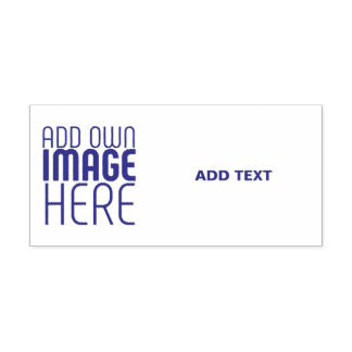 MODERN EDITABLE WHITE IMAGE TEXT TEMPLATE VIOLET SELF-INKING STAMP