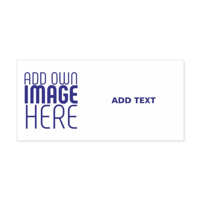 MODERN EDITABLE WHITE IMAGE TEXT TEMPLATE VIOLET SELF-INKING STAMP (Design)