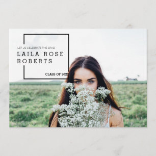 Modern Editorial   Graduation Celebration Photo Invitation