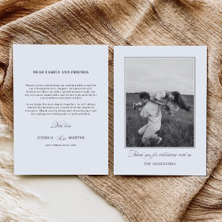 Modern Editorial Monochrome Black & White Wedding Thank You Card