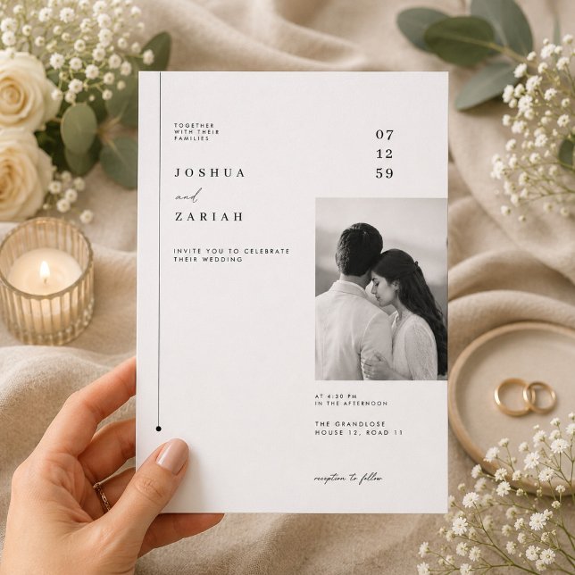 Modern Editorial Photo Wedding Invitation. Invitation (Creator Uploaded)