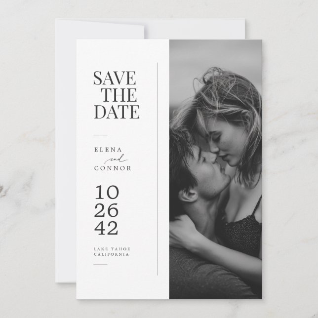 Modern Editorial Photo Wedding Save the Date (Devant)