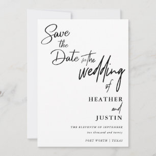 Modern Editorial Save The Date Wedding Invitation