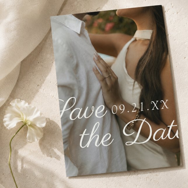 Modern Editorial Script Photo Save the Date (Modern Editorial Script Photo Save the Date
)