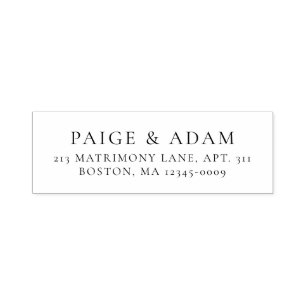 Modern Editorial Wedding Return Address Self-inking Stamp