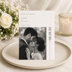 Modern Editorial Wedding Save The Date Photo Card