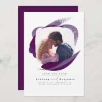 Modern Eggplant Purple Save The Date Photo