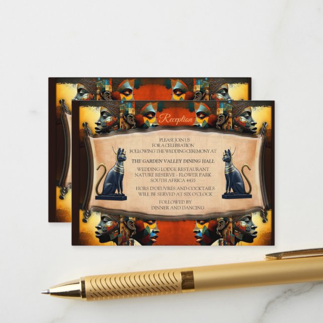 Modern Egyptian, Islamic, Arabic & African design Enclosure Card (Front/Back In Situ)