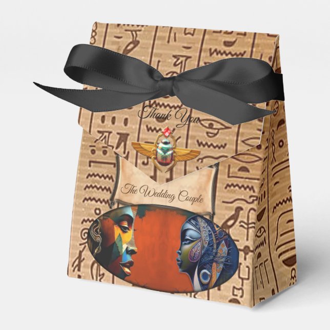 Modern Egyptian, Islamic, Arabic & African design Favor Box (Front Side)