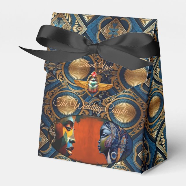 Modern Egyptian, Islamic, Arabic & African design Favor Box (Front Side)
