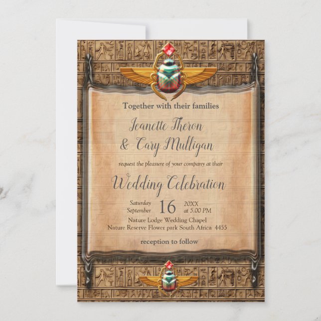 Modern Egyptian, Islamic, Arabic & African design Invitation (Front)