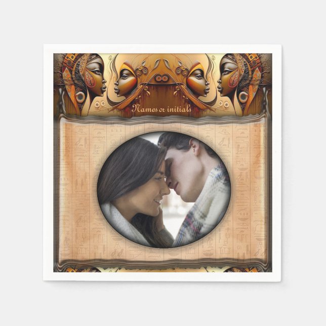 Modern Egyptian, Islamic, Arabic & African design Napkin (Front)