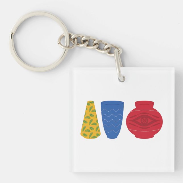 Modern Egyptian Vases Keychain (Front)