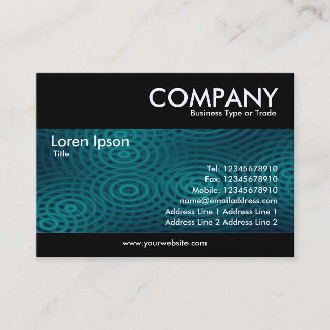 Modern - Electric Rain Dark Turquoise Business Card (Front)