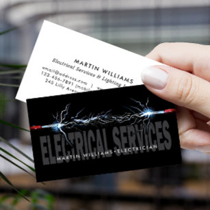 Modern Electric Wire Electrician Business Card