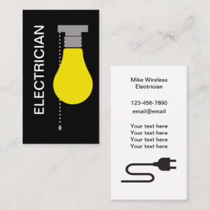 Modern Electrician Bold Double Side Business Cards