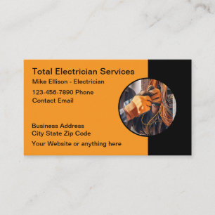 Modern Electrician Unique Business Cards