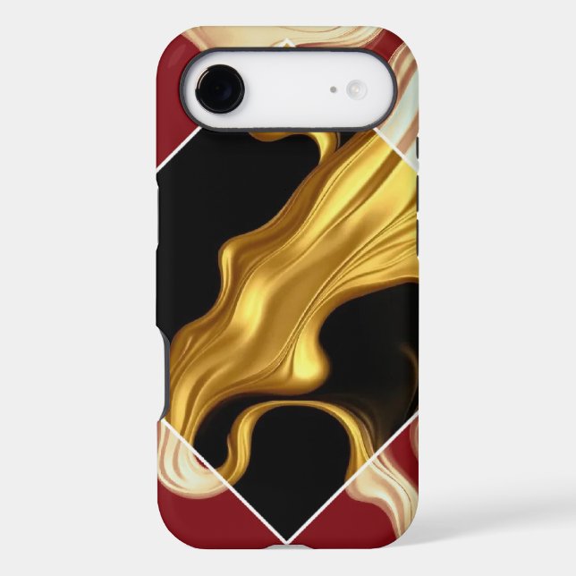Modern Elegance: Achempong Fluid Line Crimson Gold (Back)