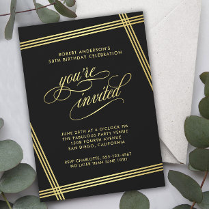 Modern Elegance Birthday Party Invitation
