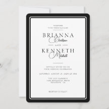 Modern Elegance Black and White Frame Wedding