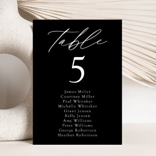 Modern Elegance Black Table Number Seating Chart