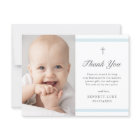 Modern Elegance Boys Baptism Thank You