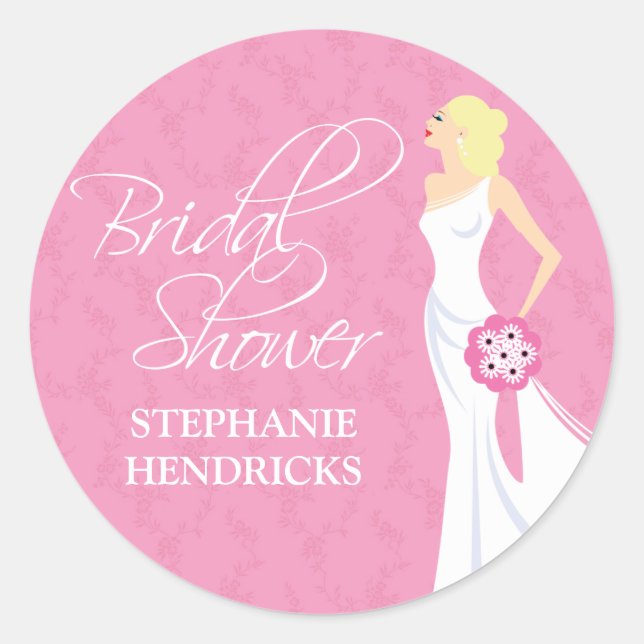 Modern Elegance Bridal Shower Sticker (Front)