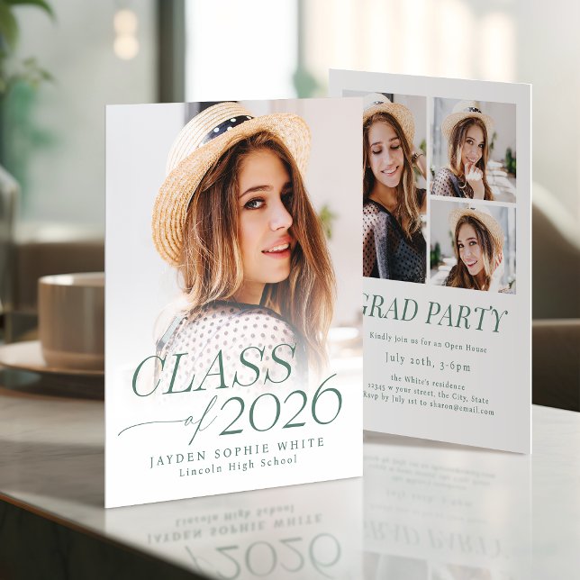 Modern Elegance Class of 2026 Photo Graduation Invitation (Modern Elegance Class of 2026 Photo Graduation Invitation)