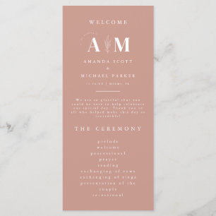 Modern Elegance Dusty Rose Wedding Program