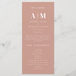 Modern Elegance Dusty Rose Wedding Program